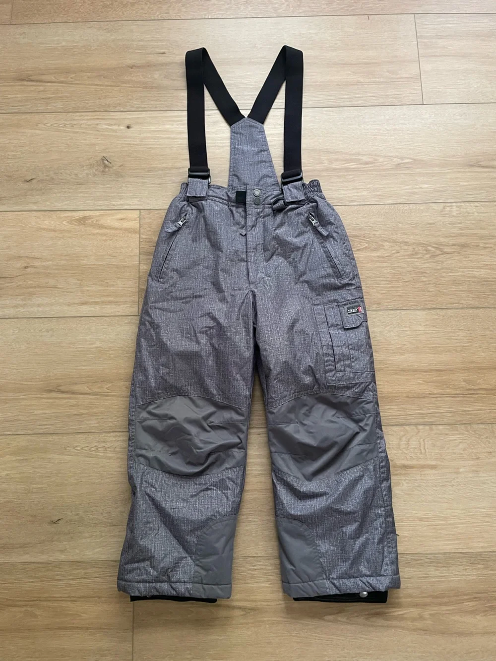 32 degrees Kids 7/8 Gray Waterproof Snowi Pants with Adjustable Removable #0254